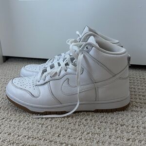 Nike dunk high tops all white